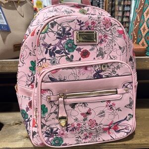 Floral Pink Backpack and matching wallet